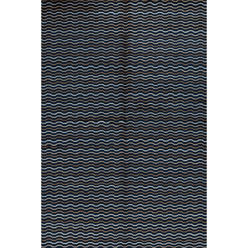 Hand-Knotted High-Quality Black Area Rug