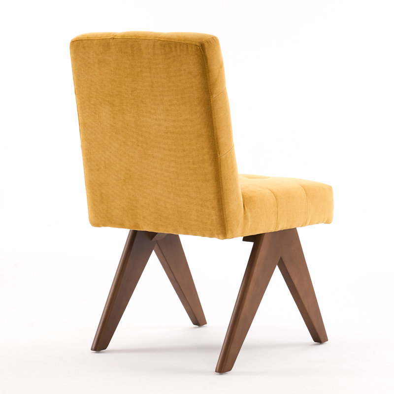 Nieck Tufted Upholstered Parsons Chair, Yellow