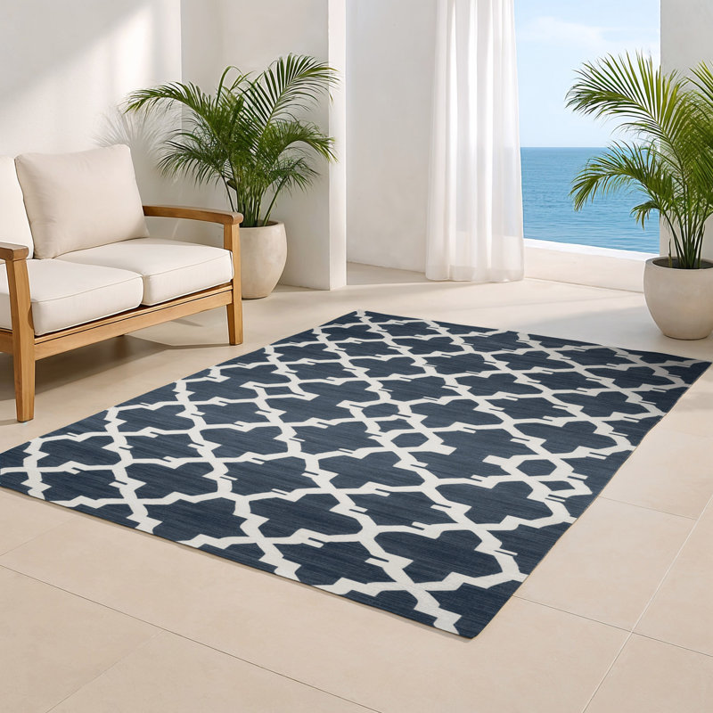 Tapis gris intérieur et extérieur Trellis, Rectangulaire 8 pi x 10 pi