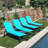 PURPLE LEAF Outdoor Chaise Lounge Set of 2 Aluminum Patio Lounge Chair with Wheels and Side Table Pool Chaise Lounge Chair for Outdoor Backyard Poolside Turquoise Blue-84335575