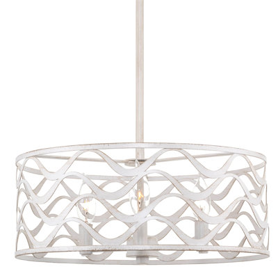 Lustre tambour unique à 3 lumières