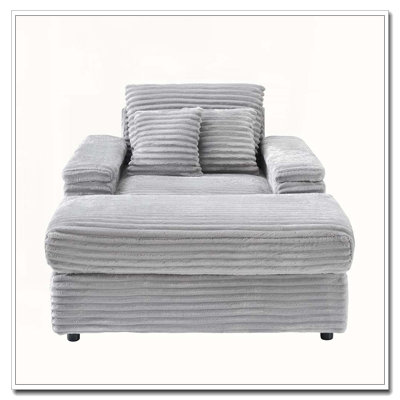 Fauteuil club avec repose-pieds Corduroy