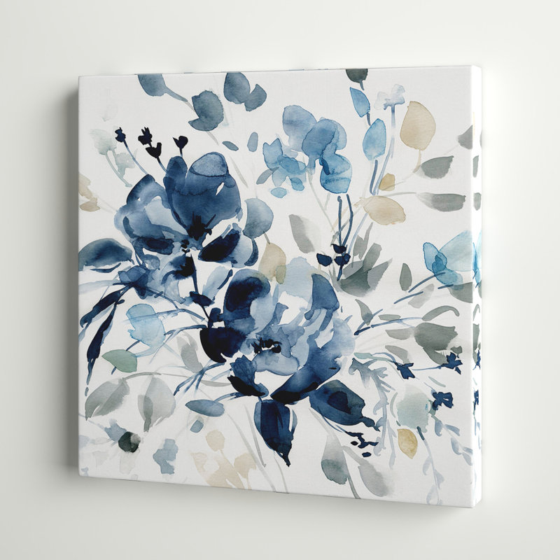Arleane Indigo Garden II - Imprimé, H 16 po x l 16 po x P 1,5 po, Toile tendue