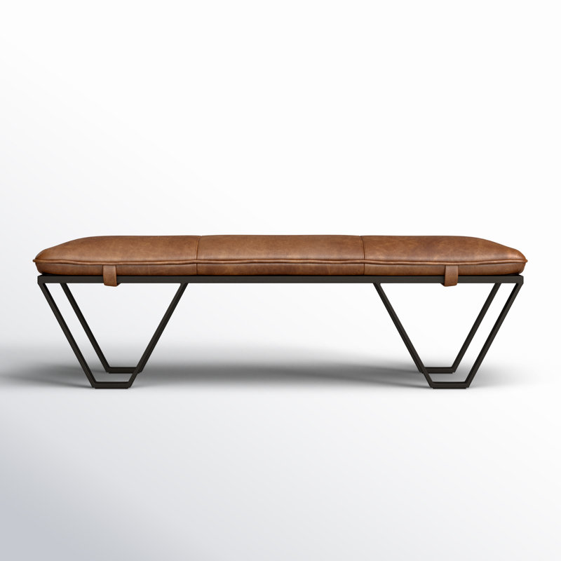 Darrow Leather Bench, Palermo Cognac Genuine Leather