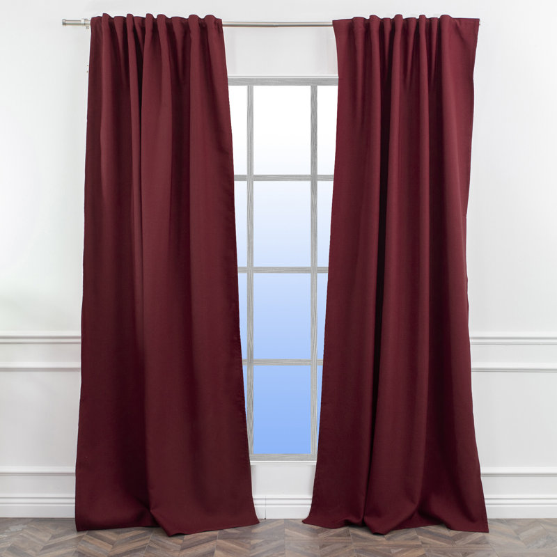 Room Darkening Single Curtain Panel, Burgundy, 260cm Width x 325cm Drop