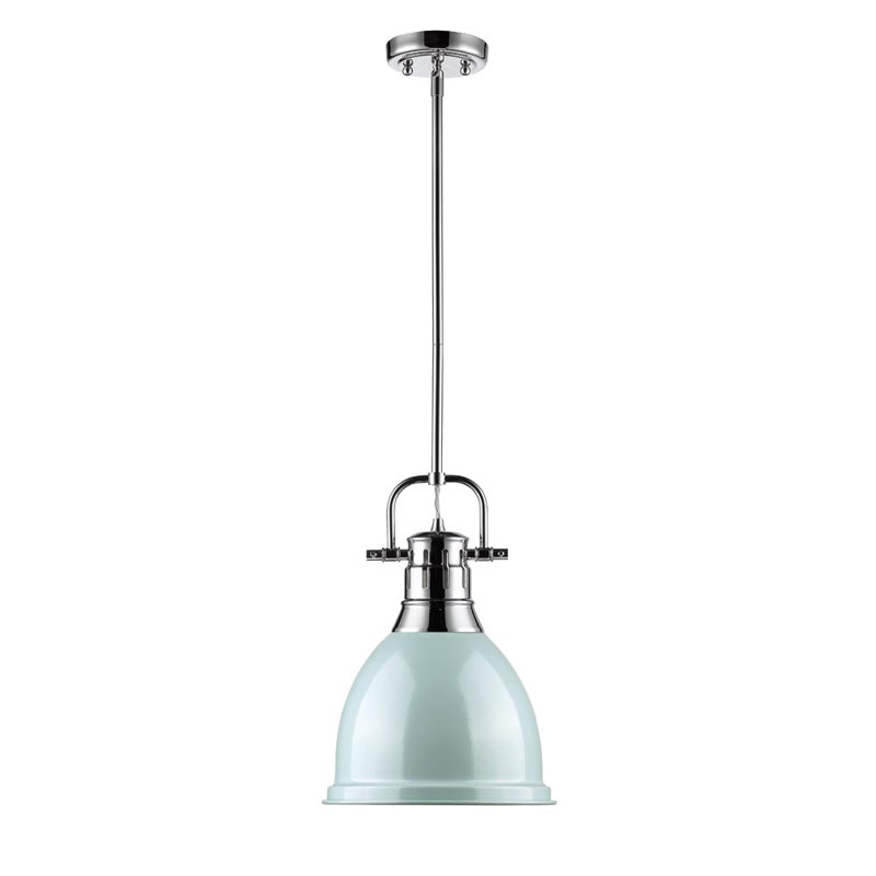 Ruthie 1 - Light Unique/Statement Pendant, Chrome Cast, Seafoam