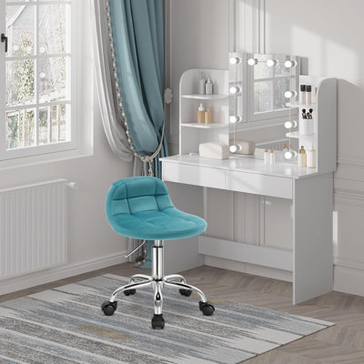 Hertzfeld Backed Adjustable Height Lab Stool with Wheels