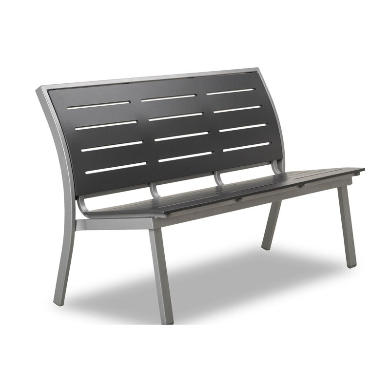 Bazza Outdoor Bench, Kona P10, Textured Warm Gray