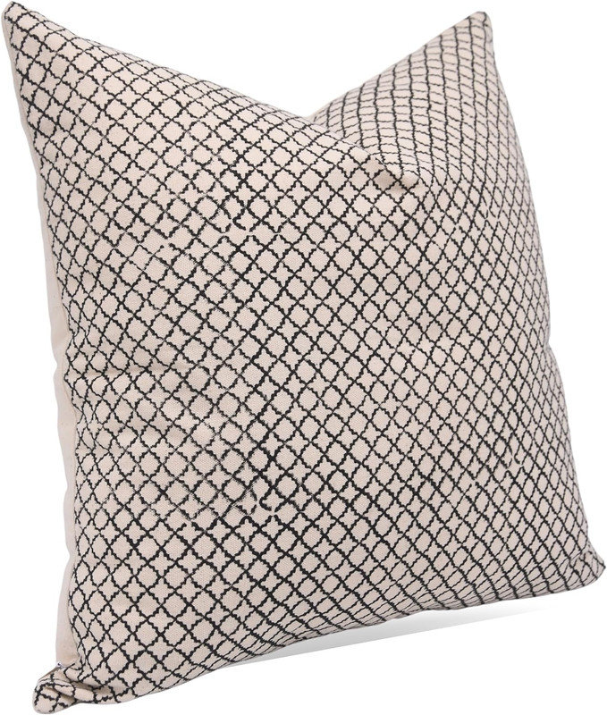 Housse de coussin Bagru Hand Block , 14 po x 14 po, Carré