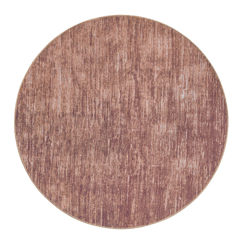 Tapis en chenille Power Loom brun, Rond 3 pi 6 po