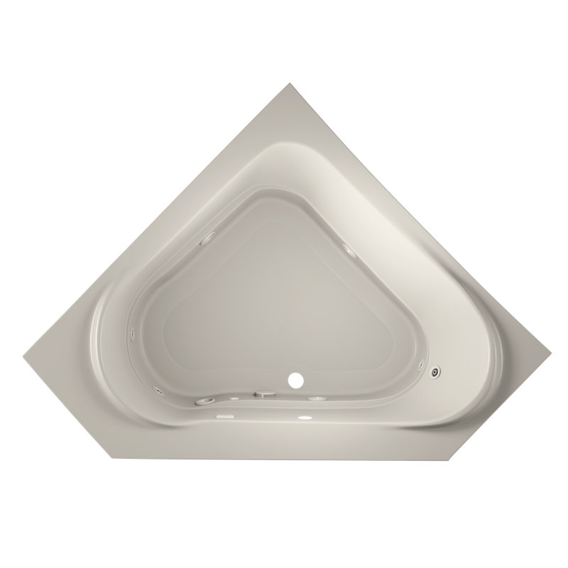 Capella® 60" x 60" Corner Whirlpool Bathtub, Oyster, Right Hand