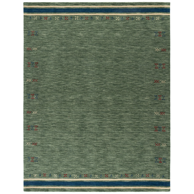 Himalaya Hand Loomed Wool Geometric Indoor Rug, 8'-0" x 10'-0" Rectangle