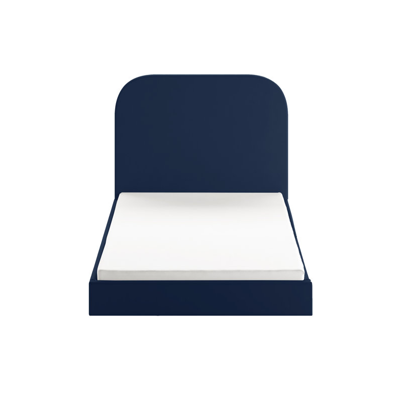 Plum Upholstered Ottoman Storage Bed, Navy, European Double  (140 x 200 cm)