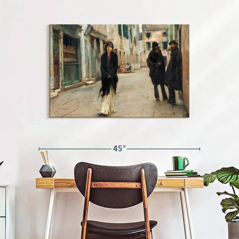 Rue Leisha à Venise en 1882, H 26 po x l 39 po