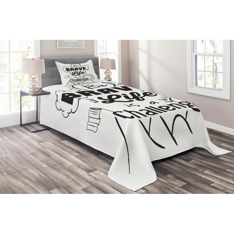 Saying Polyester Coverlet, Twin Bedspread + 1 Sham
