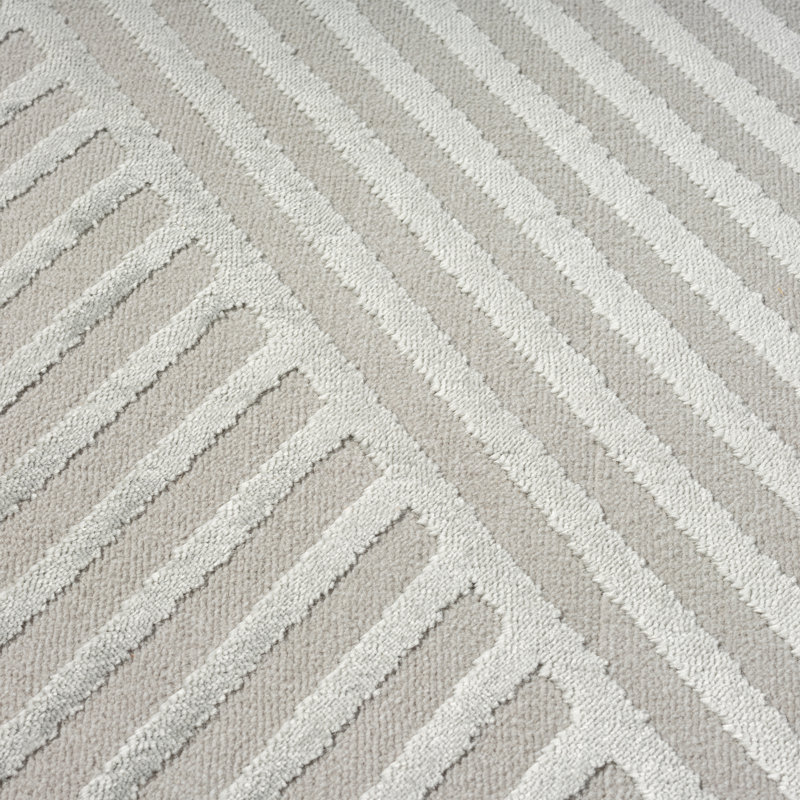 Abani Juwell NTL140B Grey Criss Cross Lines Area Rug, Rectangle 6' x 9'
