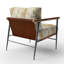 Chaise d'appoint moderne - fauteuil à motif floral cachemire beige-1559067230