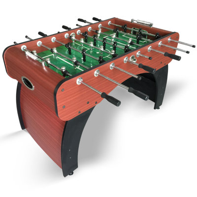 Hathaway Metropolitan 54 inch Foosball Table Adult Size for Family Game Rooms - With Smooth Playfield, Dual Abacus Scoring, Weighted Players, Sturdy Leg Levellers & 2 Foosballs - Cherry Finish