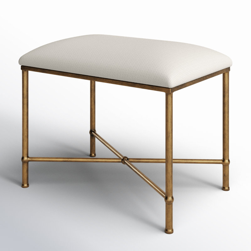 Avenham Small Bench, Black, Gold, 20" H x 24" W x 16"D