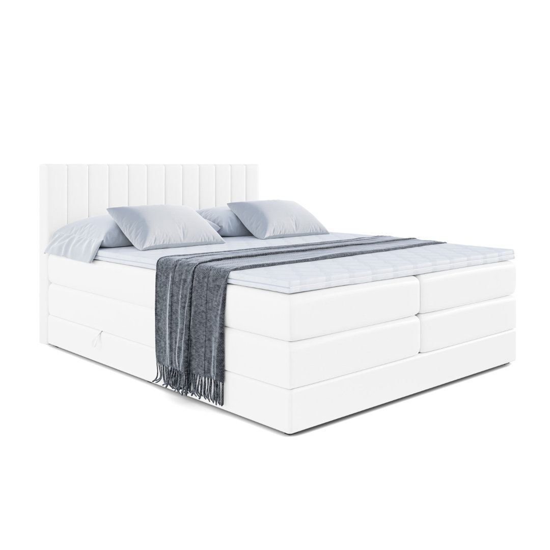 Boxspringbett mit Bettkasten und Topper