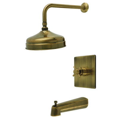 Robinet de baignoire et douche à pression équilibrée à poignée simple Kingston Brass Concord