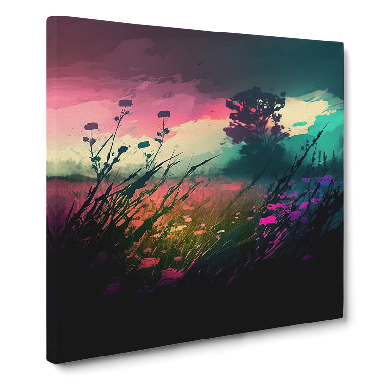 Meadow Graphic Art No.1 - Wrapped Canvas, 35cm H x 35cm W x 3cm D