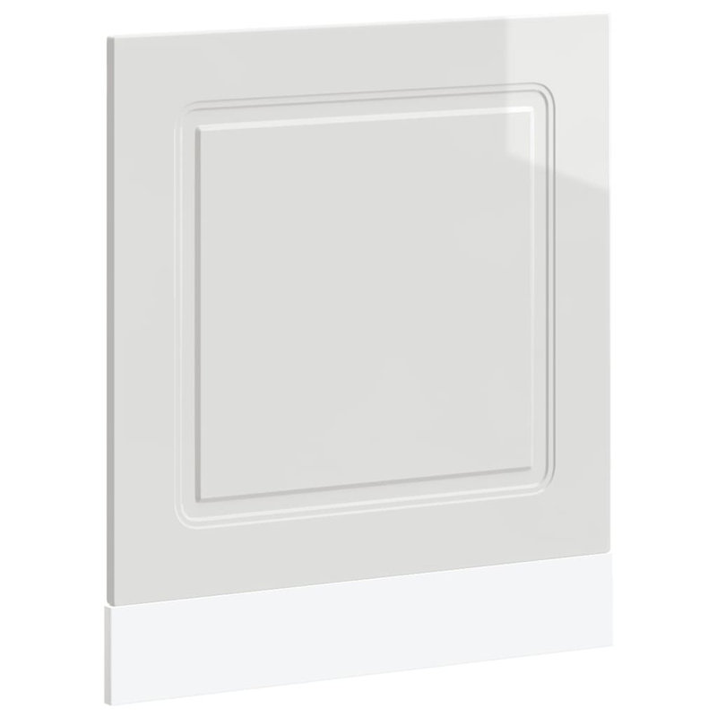 vidaXL Dishwasher Panel Engineered wood Durable, High Gloss White, 26.38in H x 23.62in W x 0.59in D