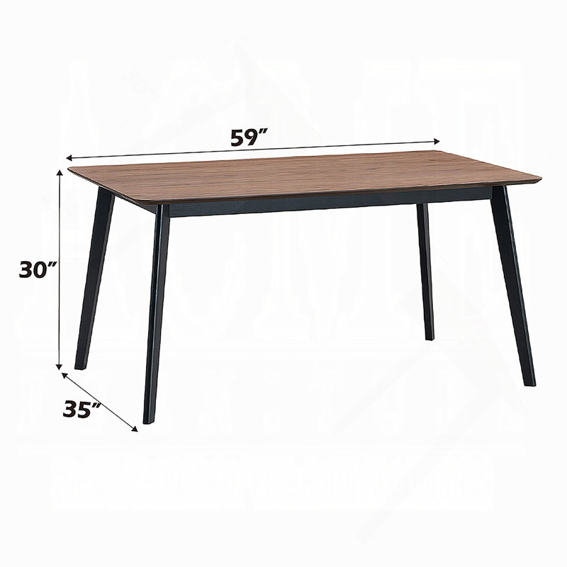 Ensemble de salle à manger contemporain 5 pièces noir et noyer avec 4 chaises d'appoint