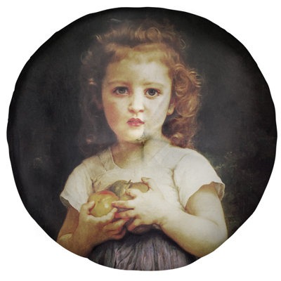 Coussin de sol william-adolphe bouguereau little fille avec pommes