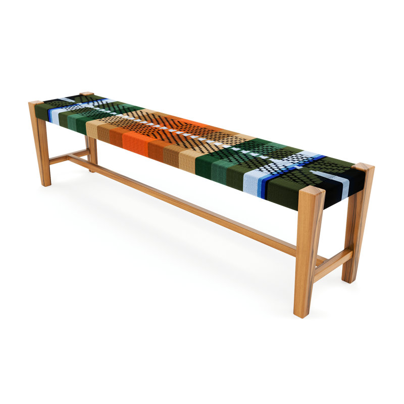 Masaya Upholstered Dining Bench, Clear Teak San Geronimo Manila