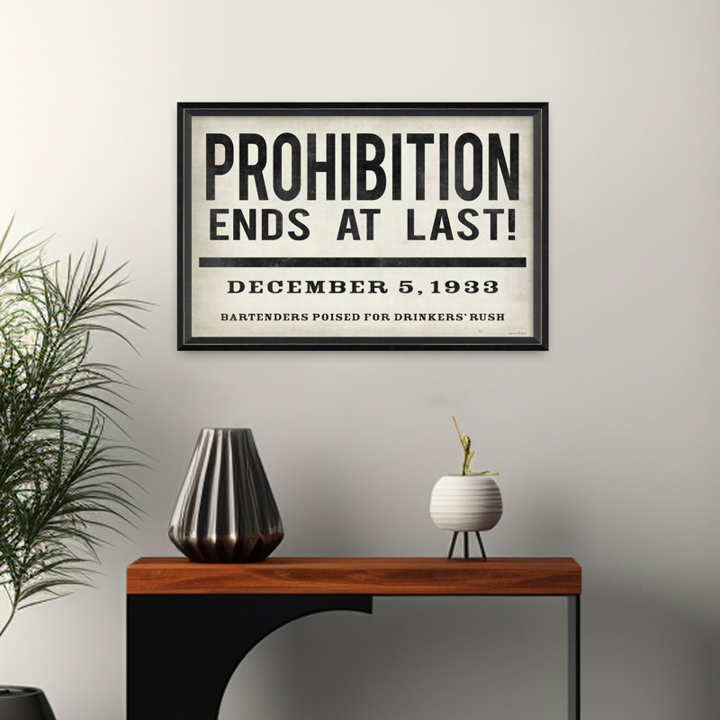 «Prohibition Ends At Last», art rétro rétro, H 16 po x l 24 po