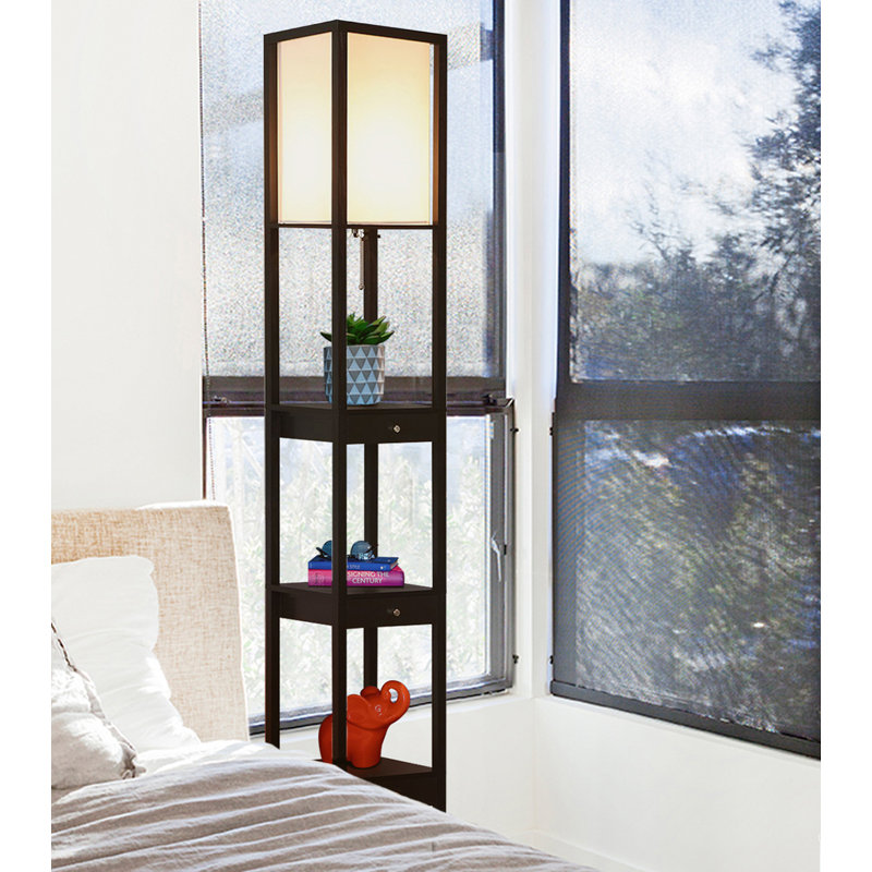 Maxwell Smart Shelf Floor Lamp with LED and Voice Assistant - Black