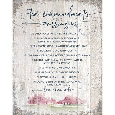 " Ten Commandments For Marriage "