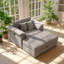 Fauteuil-lit avec rangement en velours côtelé l 58,66 po x P 47,24 po Everett Everett Everett-130381813-130381812