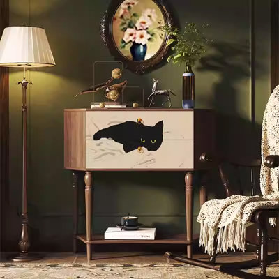 Solid Wood Storage Cabinet with Drawers