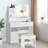 Dressing Table With Built-In Outlets And Led Lighted Mirror-3700803