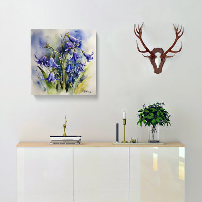 Bluebell Watercolour - Wrapped Canvas - Framed Print