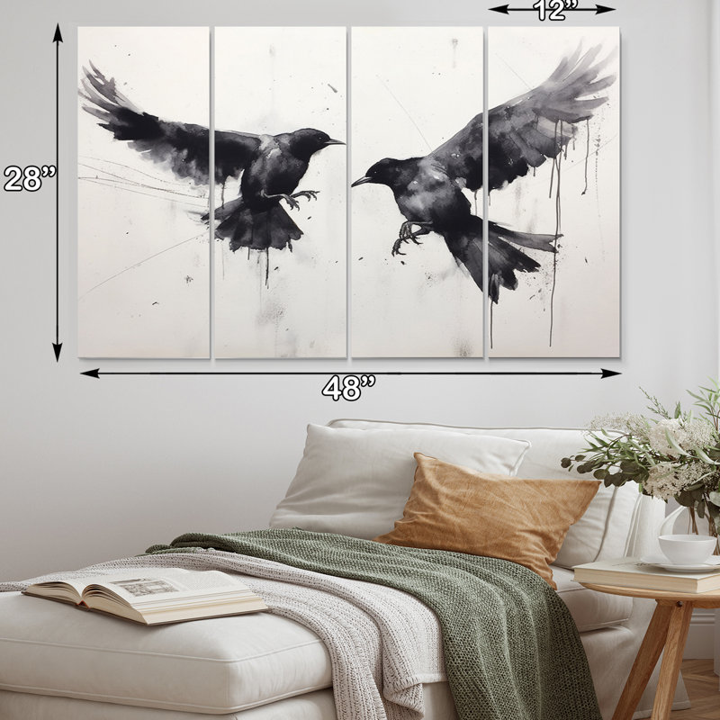 Mystic Ravens I sur toile, reproduction de 4 pièces