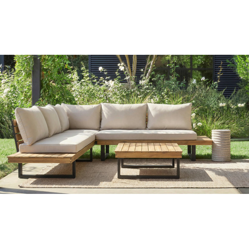 Abhipsa Acacia 5 - Person Patio Conversation Set with Cushions, No Firepit