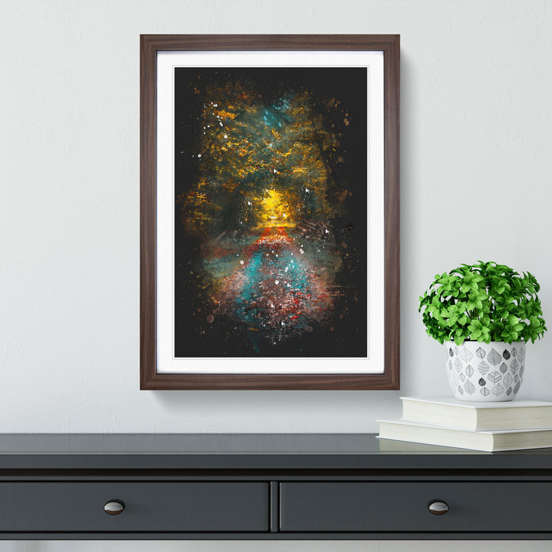 Endless Autumn Forest in Germany - Picture Frame Painting Print, Walnut Framed, 63cm H x 45cm W x 2cm D