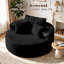 Fauteuil lounge rond surdimensionné de 140 cm en velours côtelé, canapé sans structure avec coussin, aucun assemblage requis - Noir-129762222