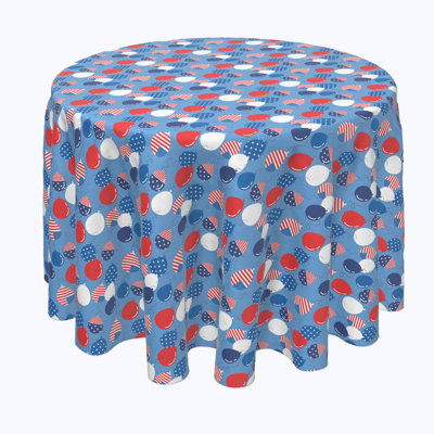 Aspasia Geometric Round Independence Day Tablecloth