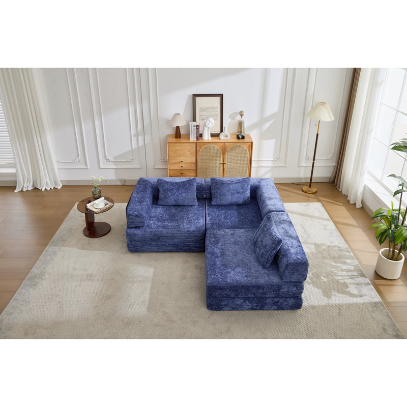Lit modulaire convertible 3 pièces Compression Blue Dark