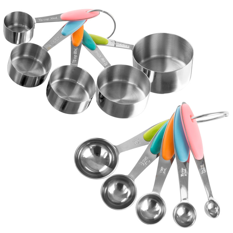 Classic Cuisine 10-Piece Measuring Cups and Measuring Spoons Set – Stainless Steel