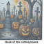 Black Cat Spooky Halloween Glass Cutting Board Large