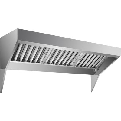 Commercial Exhaust Hood 6FT – Food Truck Vent Hood with 3 Detachable U-Shaped Oil Filter Meshes, 201 Stainless Steel Concession Trailer Range Hood for Restaurant Kitchen & Commercial Use