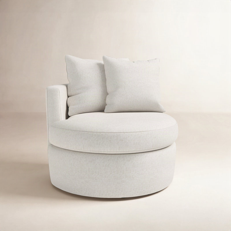 Fauteuil rembourré pivotant Dara Harlow, Gris clair Macarena