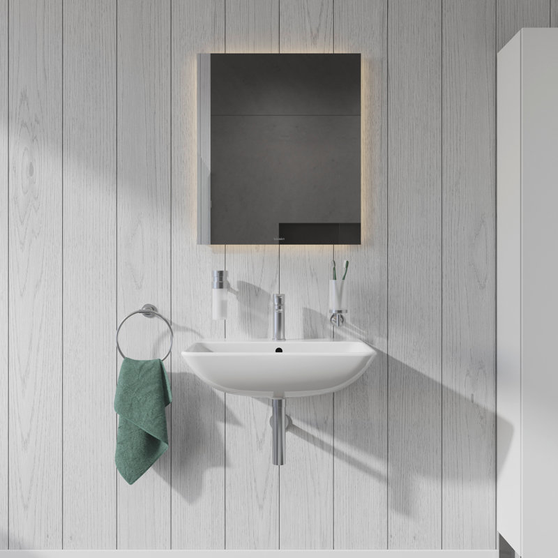 Lavabo de salle de bain mural en céramique avec trop-plein 24 po Duravit Me By Starck