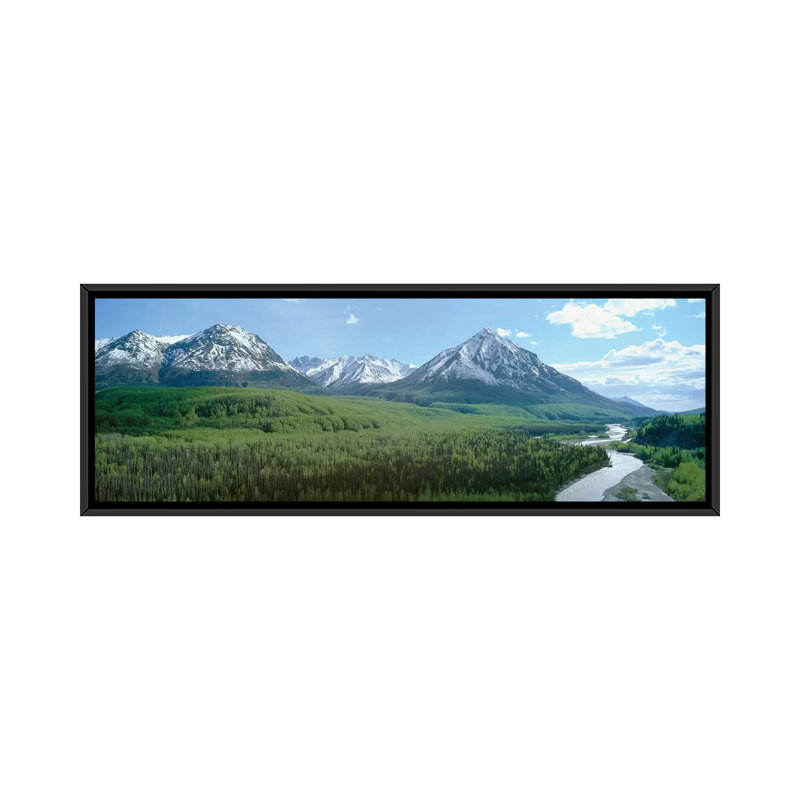 « river valley landscape », matanuska-susitna (tapis-su) valley, alaska, usa, reproduction de photo sur toile tendue
