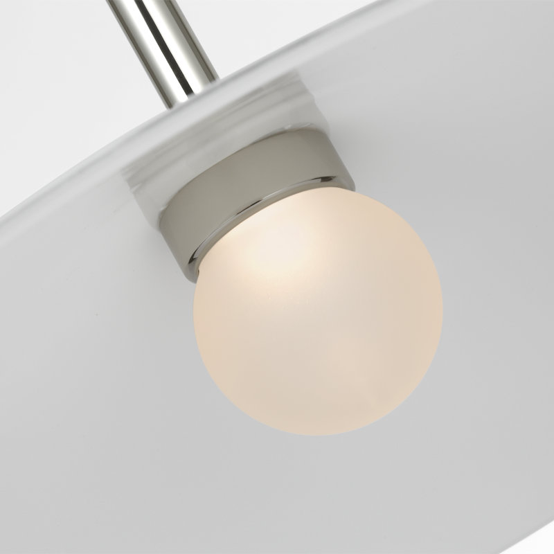 Amber Lewis Ponce Pendant with Shade, 47" H x 13" W x 13" D, White, Polished Nickel